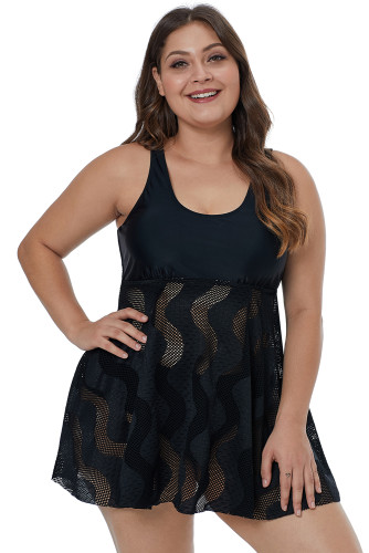 Black Plus Size Swim Dress