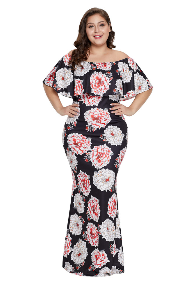 Sky Bloom Plus Size Maxi Dress