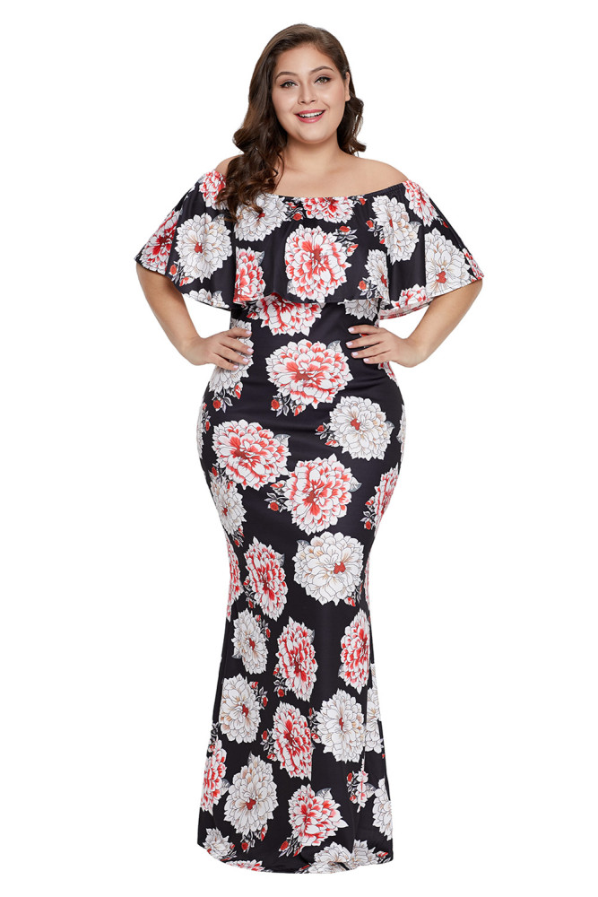 Sky Bloom Plus Size Maxi Dress
