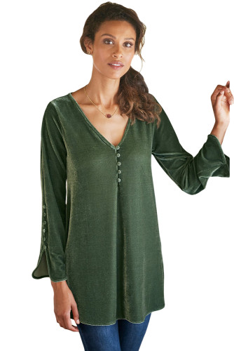 Green La Vie Velvet Top