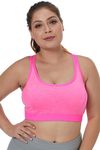 Rosy Double Straps Heathered Sports Bra