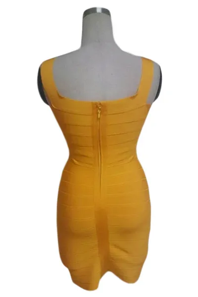Orange Off-the-shoulder Mini Bandage Dress