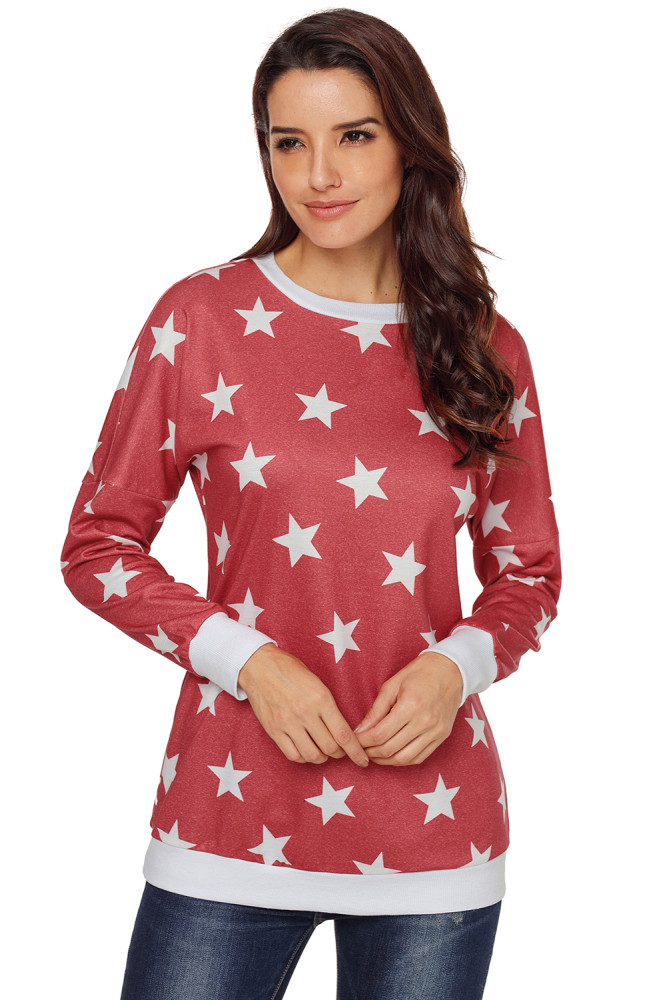 Red All Over Star Sweatshirt