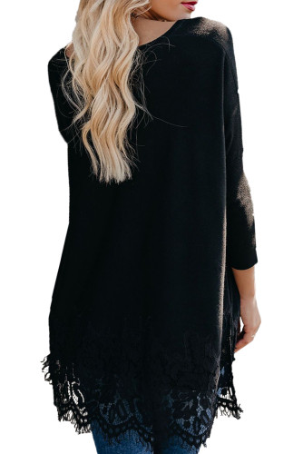 Black Waldorf Lace Contrast Sweater