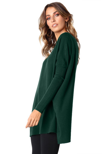 Green Classic Wide Neck Knitted Jumper
