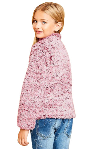 Red Long Sleeve Fleece Pullover Sweater for Girls