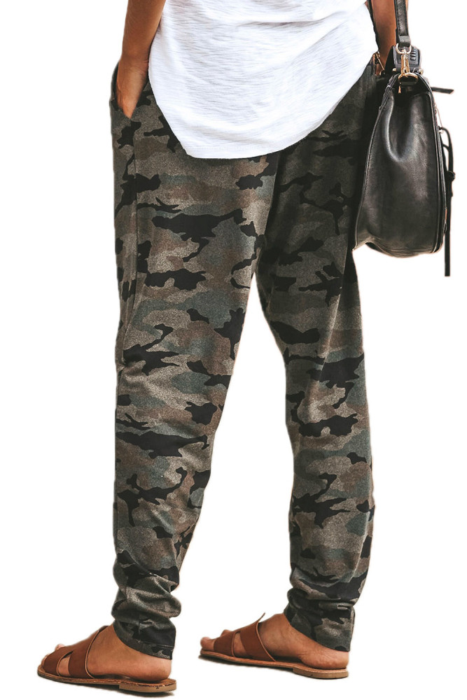 Gray Under The Radar Pocketed Camo Joggers
