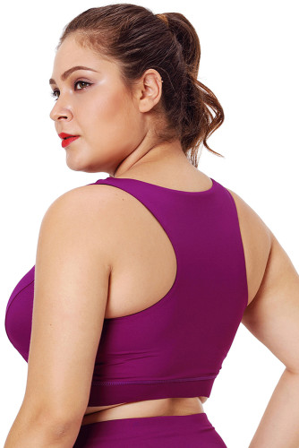 Rose Plus Size Racerback U-shaped Neck Sport Bra