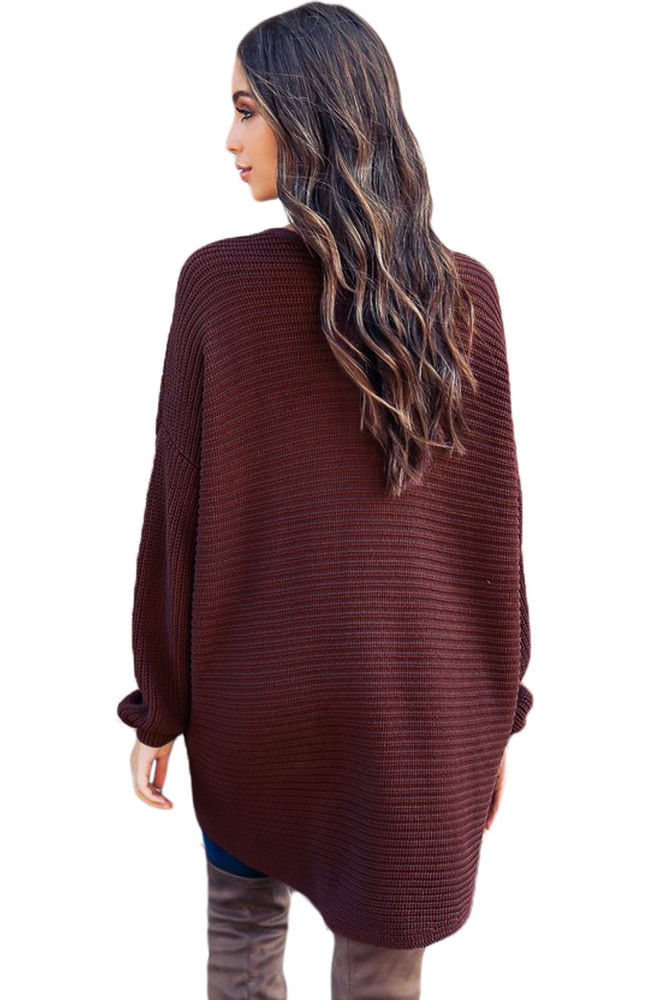 Wine Crisscross Oversize Sweater