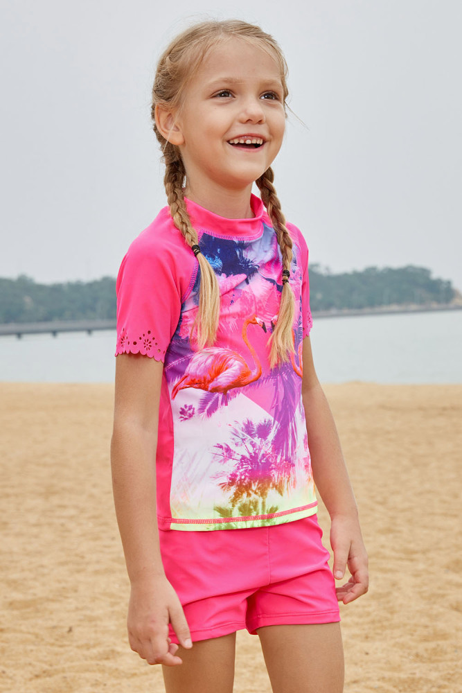 Girls Beach Day Comfortable Shirt and Short Set