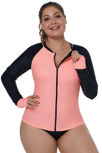 Coral Black Thumbhole Long Sleeve Rashguard