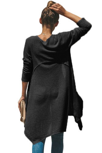 Black Handkerchief Hem Lightweight Cardigan