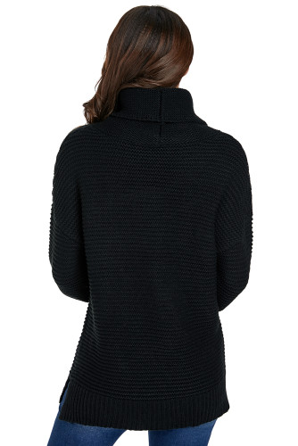 Black Cozy Long Sleeves Turtleneck Sweater
