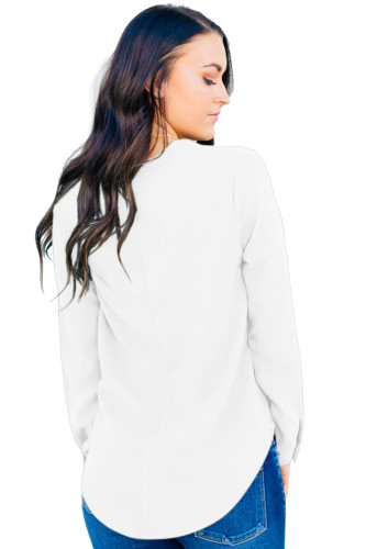 White Surplice Button Trio Top