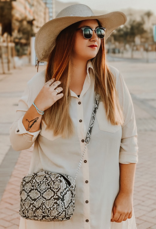 Apricot Long Sleeve Button Down Crepe Shirt Dress