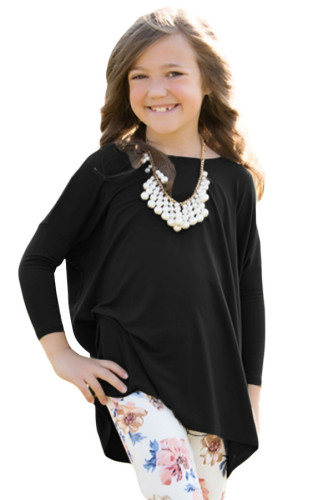 Black Soft Cotton Long Sleeve Girl Top