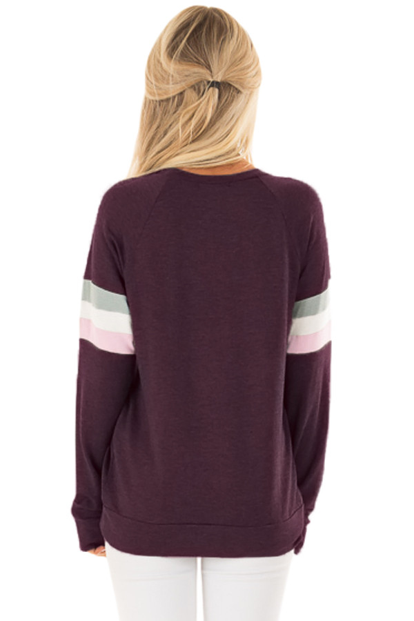 Burgundy Be Happy Graphic Sweatshirt