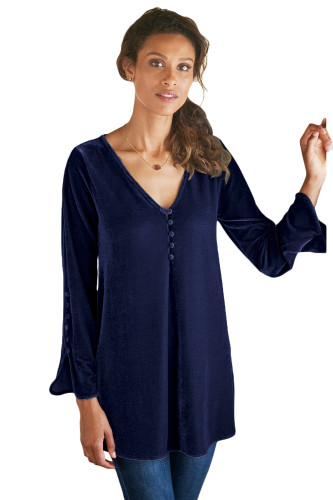 Blue La Vie Velvet Top