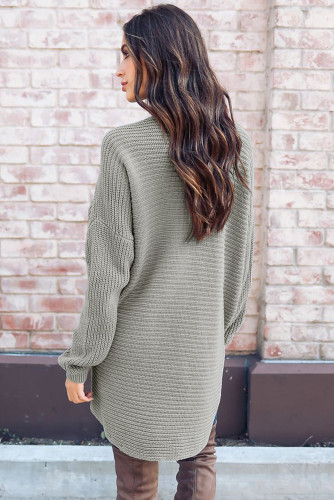 Gray Crisscross Oversize Sweater