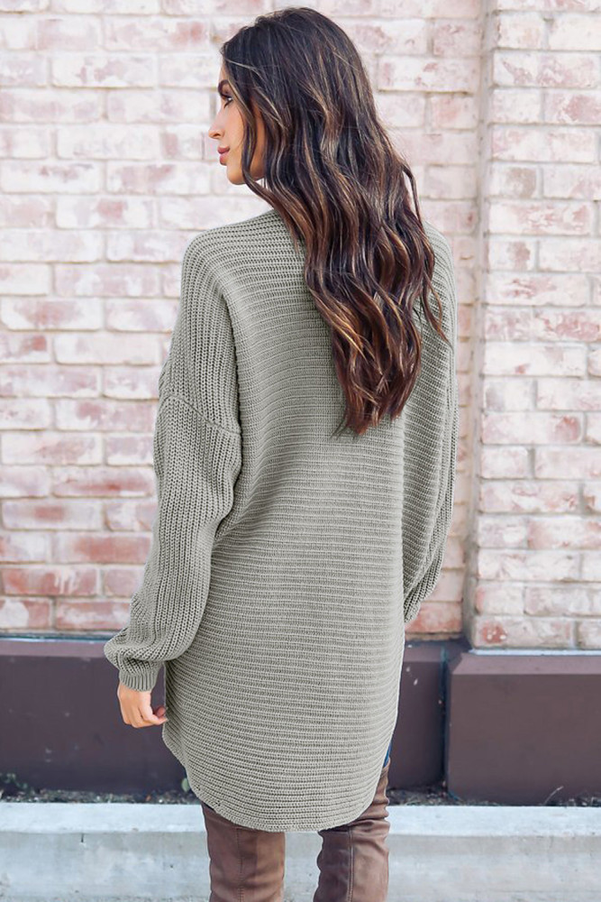 Gray Crisscross Oversize Sweater