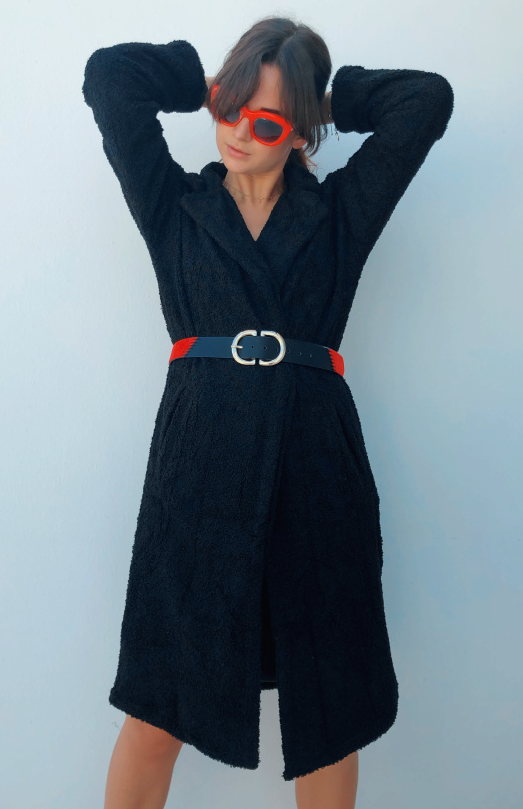 Black Oversize Furry Long Coat