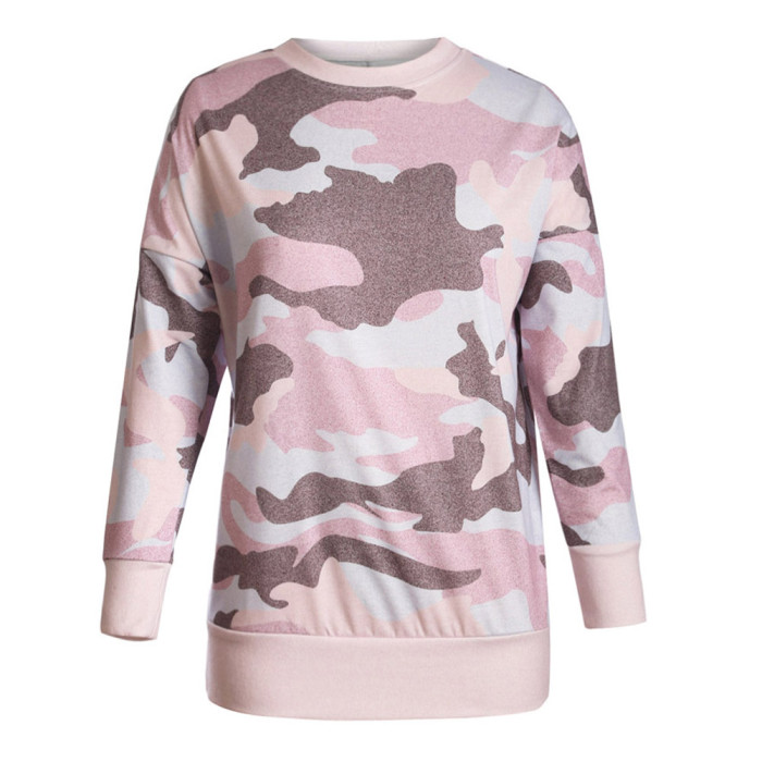 Dusty Pink Digital Camo Print Sweatshirt