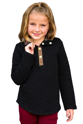 Black Toddlers Monogrammed Quilted Pullover Tunic
