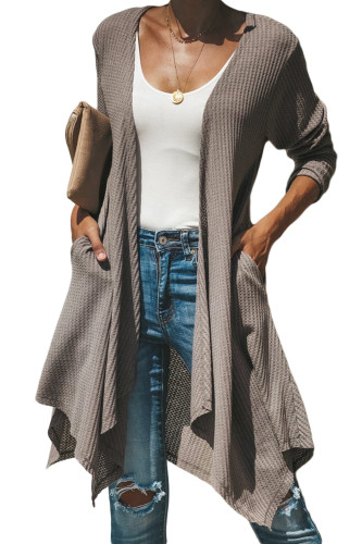 Mocha Handkerchief Hem Lightweight Cardigan