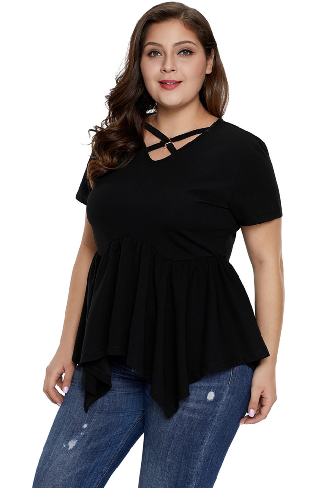 Cross My Heart Plus Size Handkerchief Top