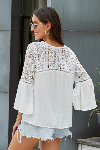 White The Du Jour Crochet Blouse