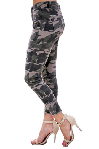 Like A Boss Distressed Camo Denim Pants