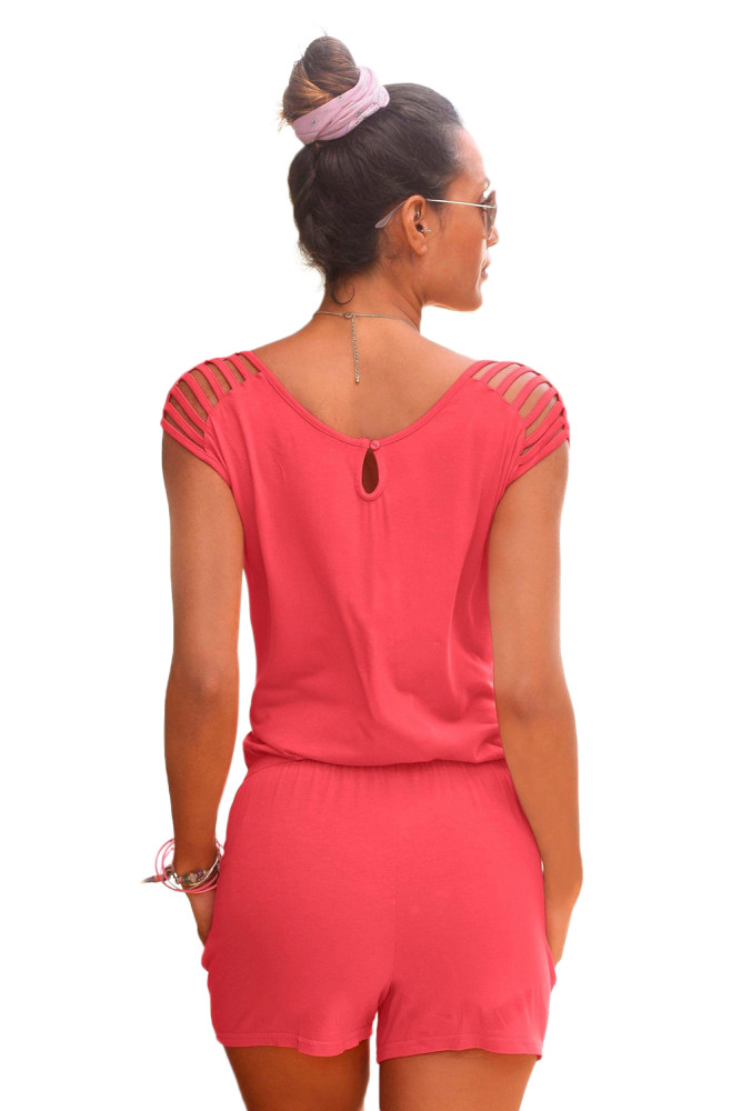 Pink Loose Fitting Short Jumpsuit