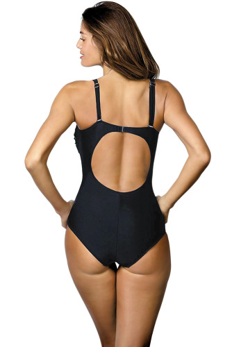 Sky Blue Gradient Criss Cross Print Hollow-out Back Maillot