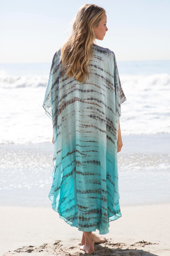 Tie Dye Ombre Blue Maxi Caftan