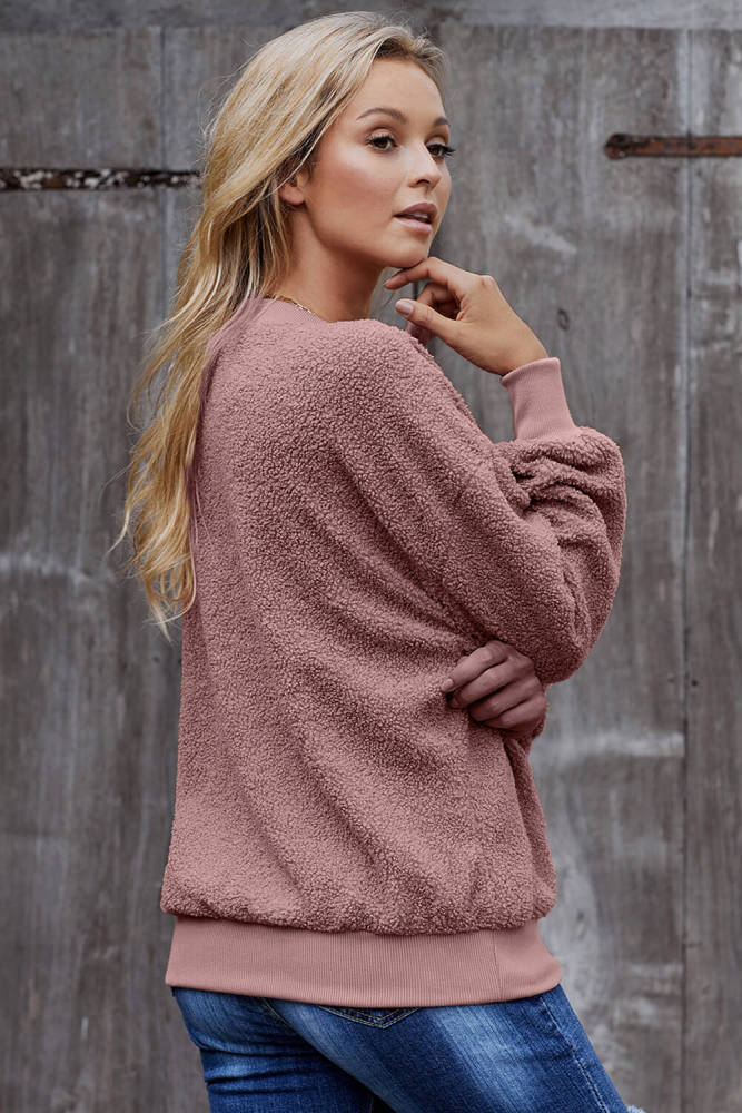 Pink Terry Thread Cashmere Sweatshirt