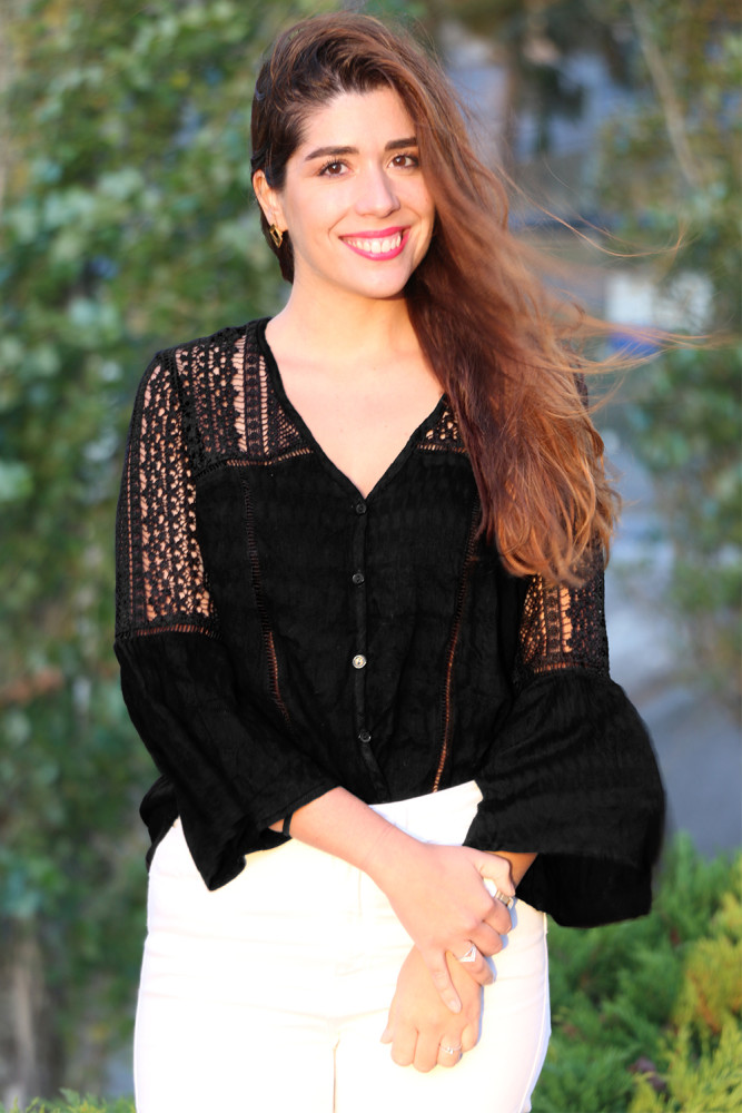 Black The Du Jour Crochet Blouse