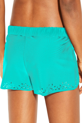 Sky Blue Laser Cut Swim Shorts