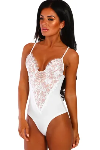 White Forever Flawless Lace Bodysuit