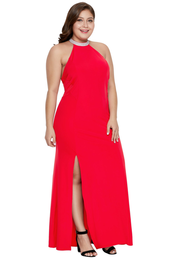Red Twisted Love Plus Size Maxi Dress