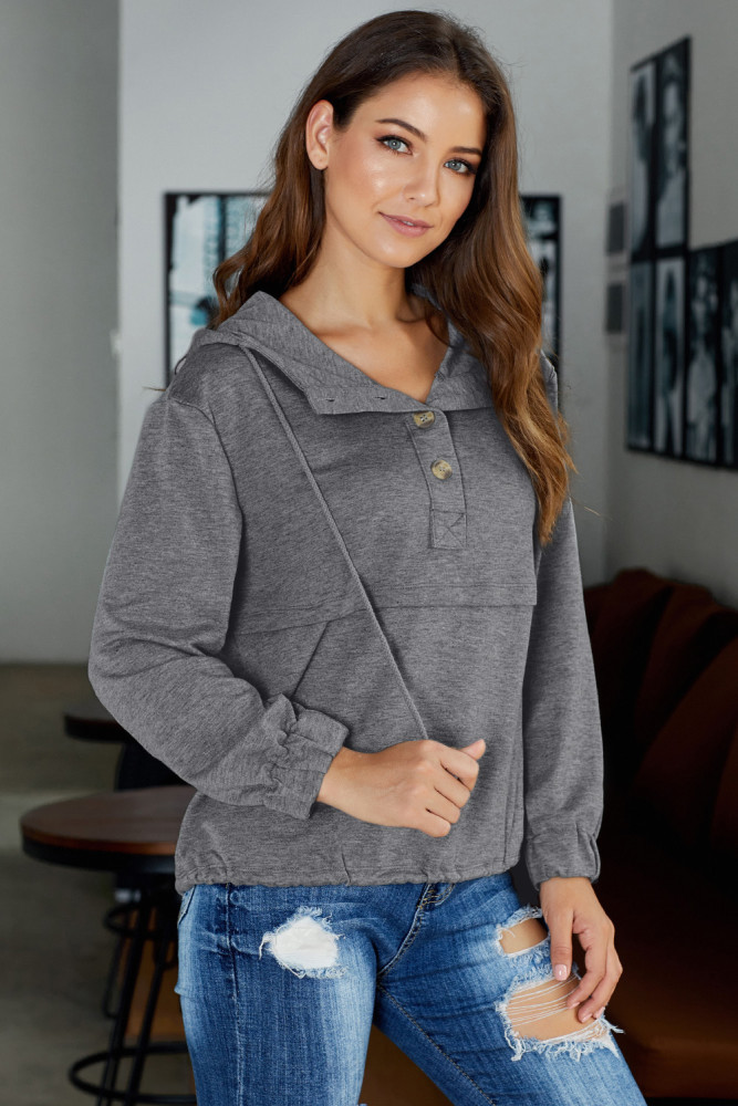 Gray Alpine Drawstring Hoodie