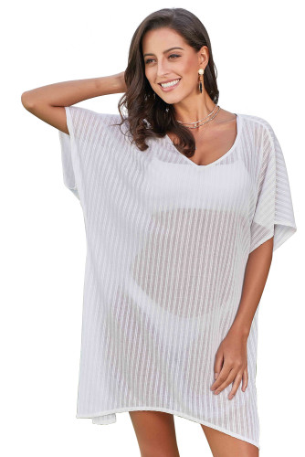 White Fishnet Beach Dress