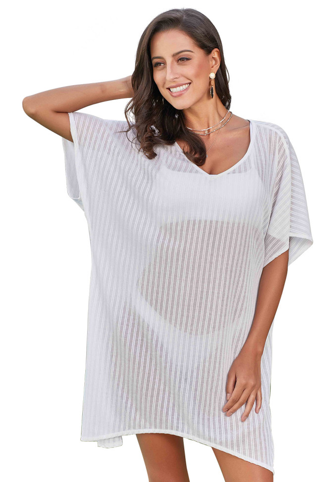 White Fishnet Beach Dress