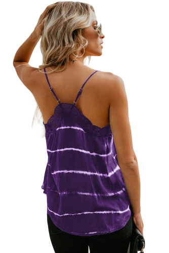 Purple To Dye For Lace Trim Tank