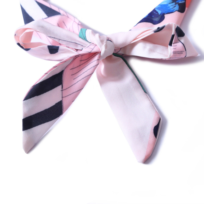 Sky Blue Sleeveless Flower Printed Tank Top