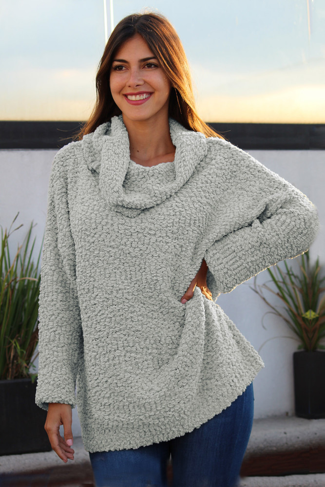 Gray Off The Shoulder Comfy Sweater
