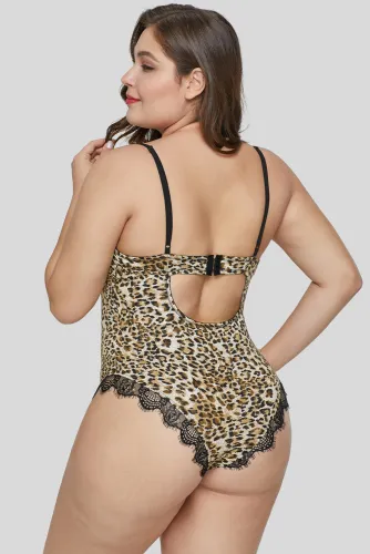 Plus Size Main Dish Leopard Print Teddy