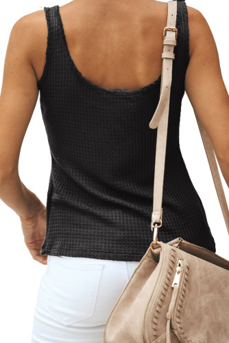 Black Sexy Single Breasted Sling Vest