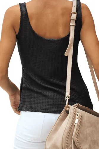 Black Sexy Single Breasted Sling Vest