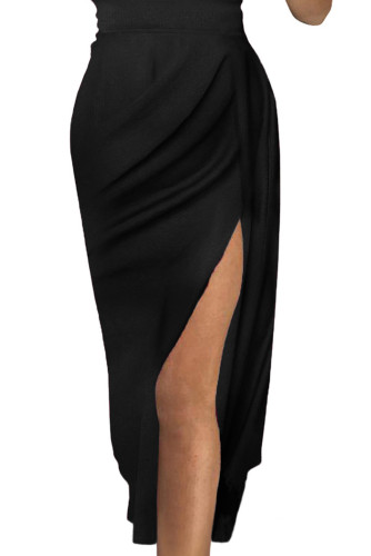 Black Off Shoulder Short Sleeve Party Dress