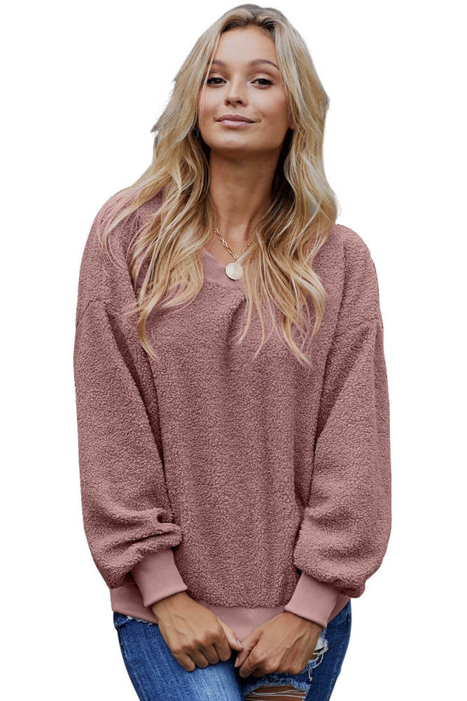 Pink Terry Thread Cashmere Sweatshirt